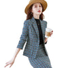 Women's Plus Size Office Professional Wear 2022 Autumn and Winter Ladies Long-sleeved Suit Slim High-waist Skirt 2-piece
