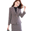 Women's Plus Size Office Professional Wear 2022 Autumn and Winter Ladies Long-sleeved Suit Slim High-waist Skirt 2-piece