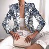 Women's Printed Blazer ZANZEA Oversized 2022 Spring Autumn OL Coats Casual Solid Long Sleeve Outwears Loose Streetwears