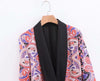 Women's Printed Mid-length Blazer 2022 Spring and Autumn Casual Jacket Small Suit  Loose Coat Feminine