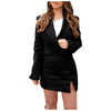 Women's Professional Suit Skirt Suit Long Sleeve Temperament  Jacket 2 Piece Blazer Set Plus Size Formal Business Jacket Suit