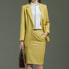 Women's Professional Wear Suit Jacket Plus Skirt Lapel A Buckle Yellow Anti-Wrinkle Fabric Slim Suit Personality Style