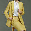 Women's Professional Wear Suit Jacket Plus Skirt Lapel A Buckle Yellow Anti-Wrinkle Fabric Slim Suit Personality Style