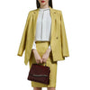 Women's Professional Wear Suit Jacket Plus Skirt Lapel A Buckle Yellow Anti-Wrinkle Fabric Slim Suit Personality Style
