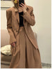 Women's Retro Khaki Blazer Single Breasted Notched Long Sleeve 2023 Autumn Ladies Temperament All-Match Suit Jacket