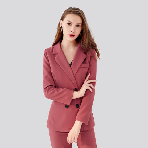Women's Set Autumn Winter Long Sleeve Blazer Pants Women Sets two Breasted Jacket Formal Suit  2 Pieces Sets Suit Office Lady