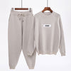 Women's Sets 2023 Autumn Winter Woolen And Cashmere Knitted Warm Suit O Collar Sweater + Harem Pants Loose Style Two-Piece Sets
