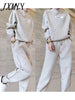 Women's Sets 2023 Autumn Winter Woolen And Cashmere Knitted Warm Suit O Collar Sweater + Harem Pants Loose Style Two-Piece Sets