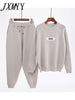 Women's Sets 2023 Autumn Winter Woolen And Cashmere Knitted Warm Suit O Collar Sweater + Harem Pants Loose Style Two-Piece Sets