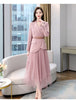 Women's Sets Belt Blazer+Elastic Waist Pleated Tulle Mesh Skirt Suit Two Piece Set Office Lady Women 2 Piece Skirt Suits