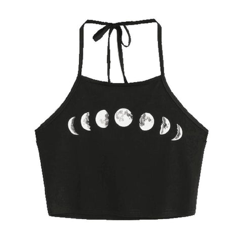 Women's Sexy Crop Top Printed Halter cropped feminino Silk Camis Short Vest O-Neck Women Summer Camisole