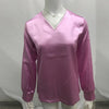 Women's Sexy Deep V Neck Satin Blouse Shirt Casual Long Sleeve Button Slim Blouses Office Lady Shirt Elegant Shirts Tops