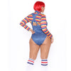 Women's Sexy  Shorts Long Bodysuit Sexy Onesie Bodycon Rompers Overall Denim pattern, nightclub temptation