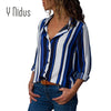 Women's Shirt Chiffon Blouse 2022 Casual Floral Cuffed Long Sleeve V Neck Button up Color Block Striped Tops blusas feminina