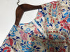 Women's Silk Irregular Robe Puff Sleeve Pleated V-neck Print Ladies Zipper Mid-calf Dress 2022 Autumn