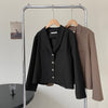 Women's Single Breasted Crop Blazer Casual Long Sleeve Coat for Office