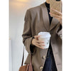 Women's Single Breasted Crop Blazer Casual Long Sleeve Coat for Office