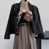 Women's Single Breasted Crop Blazer Casual Long Sleeve Coat for Office