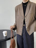 Women's Single Breasted Crop Blazer Casual Long Sleeve Coat for Office
