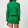 Women's Skirt Suit 2022 Za Office Short Green Blazer+High waist Mini Skirts Two Piece Set Casual Jacket Buttons Chic