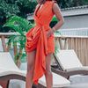 Women's Spring 2023 Orange Double Breasted  Blazer Traf Coat Jacket
