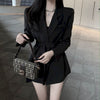 Women's Spring Jackets 2022 Elegant White Black Office Wear with Belt Suit Blazer Coat Long Sleeve Ladies Blazer Dress for Women