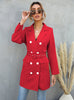 Women's Spring and Autumn Blazer Coat 2023 Temperament Lapel Slim Belt Mid-length Khaki White Clothes N918