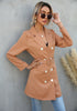 Women's Spring and Autumn Blazer Coat 2023 Temperament Lapel Slim Belt Mid-length Khaki White Clothes N918
