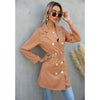 Women's Spring and Autumn Blazer Coat 2023 Temperament Lapel Slim Belt Mid-length Khaki White Clothes N918
