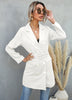 Women's Spring and Autumn Blazer Coat 2023 Temperament Lapel Slim Belt Mid-length Khaki White Clothes N918