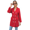 Women's Spring and Autumn Blazer Coat 2023 Temperament Lapel Slim Belt Mid-length Khaki White Clothes N918
