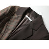 Women's Stitching Plaid Blazer One Button Retro Long Sleeve Top Spring and Autumn Women's Clothing