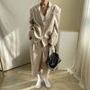 Women's Suit Autumn Fried Street Lapel Casual Oversized Suit Jacket + High Waist Split Skirt Suit 2 Piece Set Streetwear