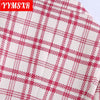 Women's Suit Female Jacket Plaid Double-breasted Temperament All-match Clothes Elegant Slim Casual Top 2022