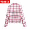Women's Suit Female Jacket Plaid Double-breasted Temperament All-match Clothes Elegant Slim Casual Top 2022