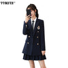 Women's Suit  Skirt Suit Two-piece Sets 2022 Autumn and Winter Pure Color Elegant Business Uniform School Uniform
