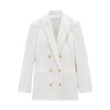 Women's Suit Jacket 2023 Spring Autumn Chic Buttons Sweet Casual Top Coat Korean Elegant Office White Pink Blazers