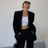 Women's Suit Jacket Korean Office Women Long Sleeve Top Loose  Black Suit Coat   New