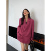 Women's Suit Jacket Korean Office Women Long Sleeve Top Loose  Black Suit Coat   New