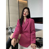 Women's Suit Jacket Korean Office Women Long Sleeve Top Loose  Black Suit Coat   New