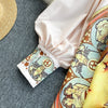 Women's Suit Spring Summer Suit Vintage Printed Two Piece Set Loose Blouse Tops High Waist Pocket Leg Shorts Female Sets