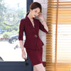 Women's Suit With Skirt Office Ladies White Wine Red blazer Skirts Sets Elegant Female Two pieces Business Office Suit Work Wear