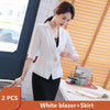Women's Suit With Skirt Office Ladies White Wine Red blazer Skirts Sets Elegant Female Two pieces Business Office Suit Work Wear