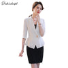 Women's Suit With Skirt Office Ladies White Wine Red blazer Skirts Sets Elegant Female Two pieces Business Office Suit Work Wear
