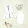Women's Suits 2022 Summer Women's Large Size Single Buckle White Small Suit Jacket Slim Bag Hip Split Skirt Two-piece Suit