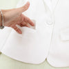 Women's Suits 2022 Summer Women's Large Size Single Buckle White Small Suit Jacket Slim Bag Hip Split Skirt Two-piece Suit