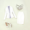 Women's Suits 2022 Summer Women's Large Size Single Buckle White Small Suit Jacket Slim Bag Hip Split Skirt Two-piece Suit