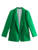 Women's Summer 2023 Linen Blend Open Blazer Women's Casual Long Sleeve Vintage Blazer