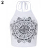 Women's Summer Co Fashion Mandala Print Halter Neck Round Neck Vest Crop Top