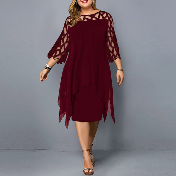 Women's Summer Dress 2022 Plus Size Party Dress Ladies Elegant Mesh Sleeve Casual Dress Wedding Club Outfits Women Clothing 6XL
